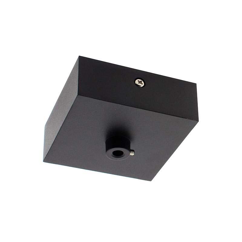Florón cuadrado negro, 80x80mm, Ø6mm - XauenBatt Iluminación
