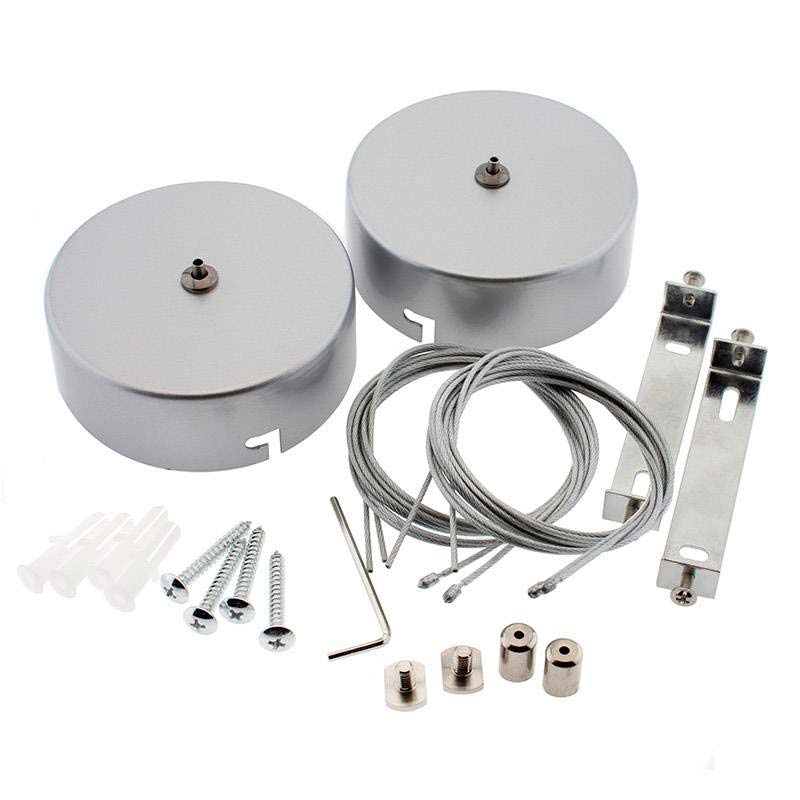 Kit doble suspensión redondo silver, Ø100mm - XauenBatt Iluminación