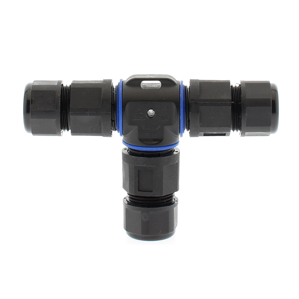 Conector T IP68, 110mm, Ø12-6mm, 3 cables 0.5-2.5mm2, 16A - XauenBatt Iluminación