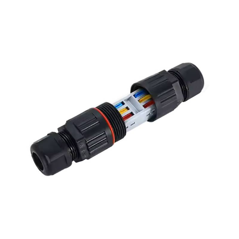 Conector I IP68, 80mm, Ø30mm, 3 cables 0.5-2.5mm2, 16A, conectores rápidos - XauenBatt Iluminación