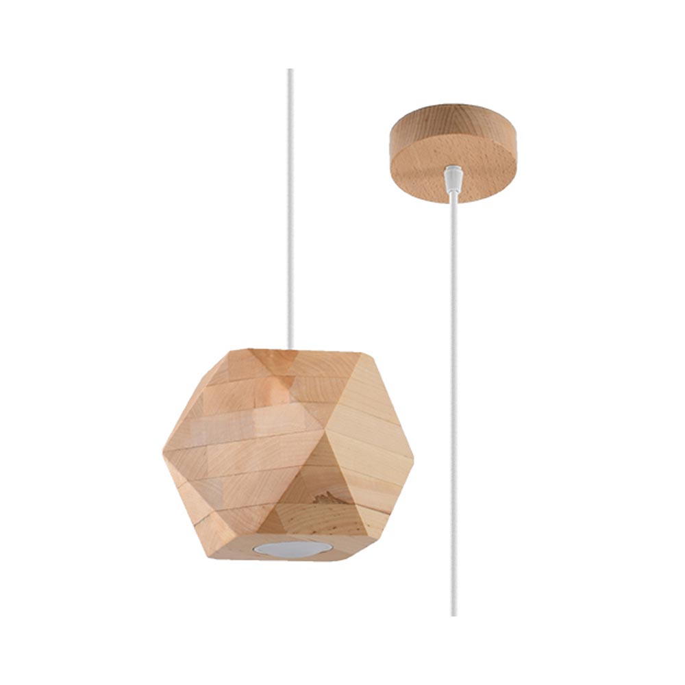 Lámpara colgante de Madera Natural WOODY, GU10 - XauenBatt Iluminación