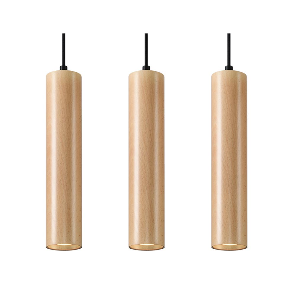 Lámpara colgante de Madera LINO 3, GU10 - XauenBatt Iluminación