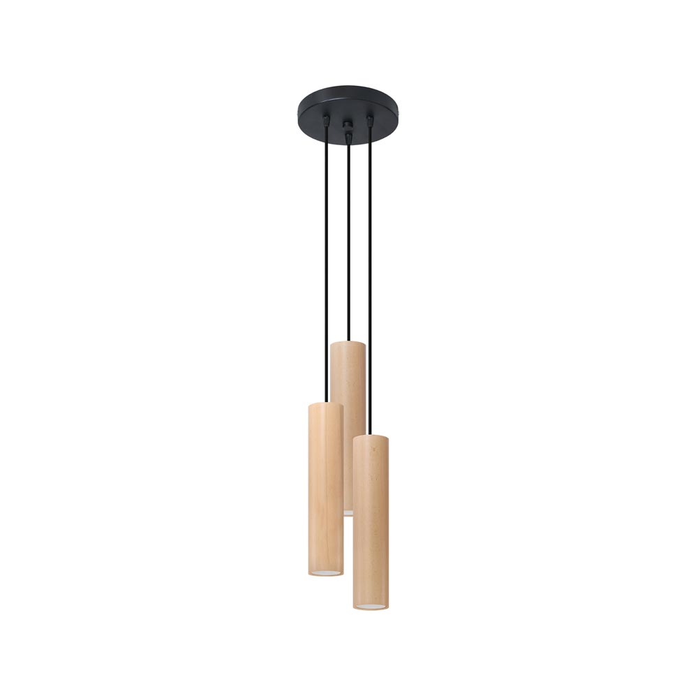 Lámpara colgante de Madera LINO 3P, GU10 - XauenBatt Iluminación