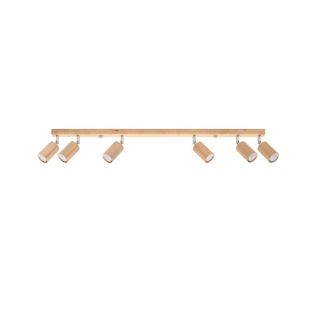 Aplique de techo BERG 6, madera natural, GU10 - XauenBatt Iluminación