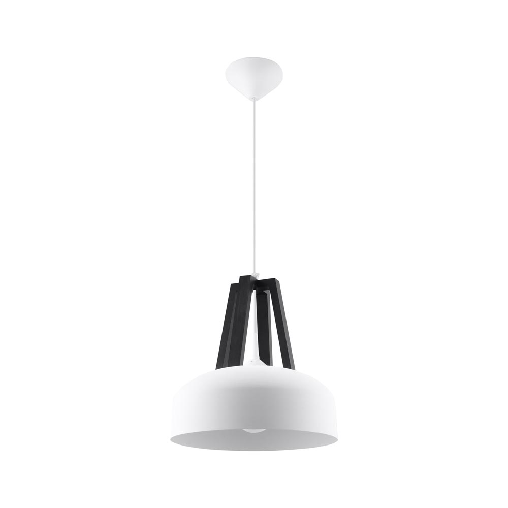 Lámpara colgante CASCO color blanco y negro, E27 - XauenBatt Iluminación