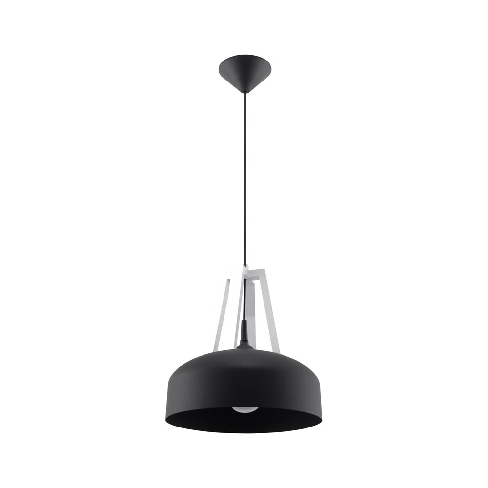 Lámpara colgante CASCO color negro y blanco, E27 - XauenBatt Iluminación
