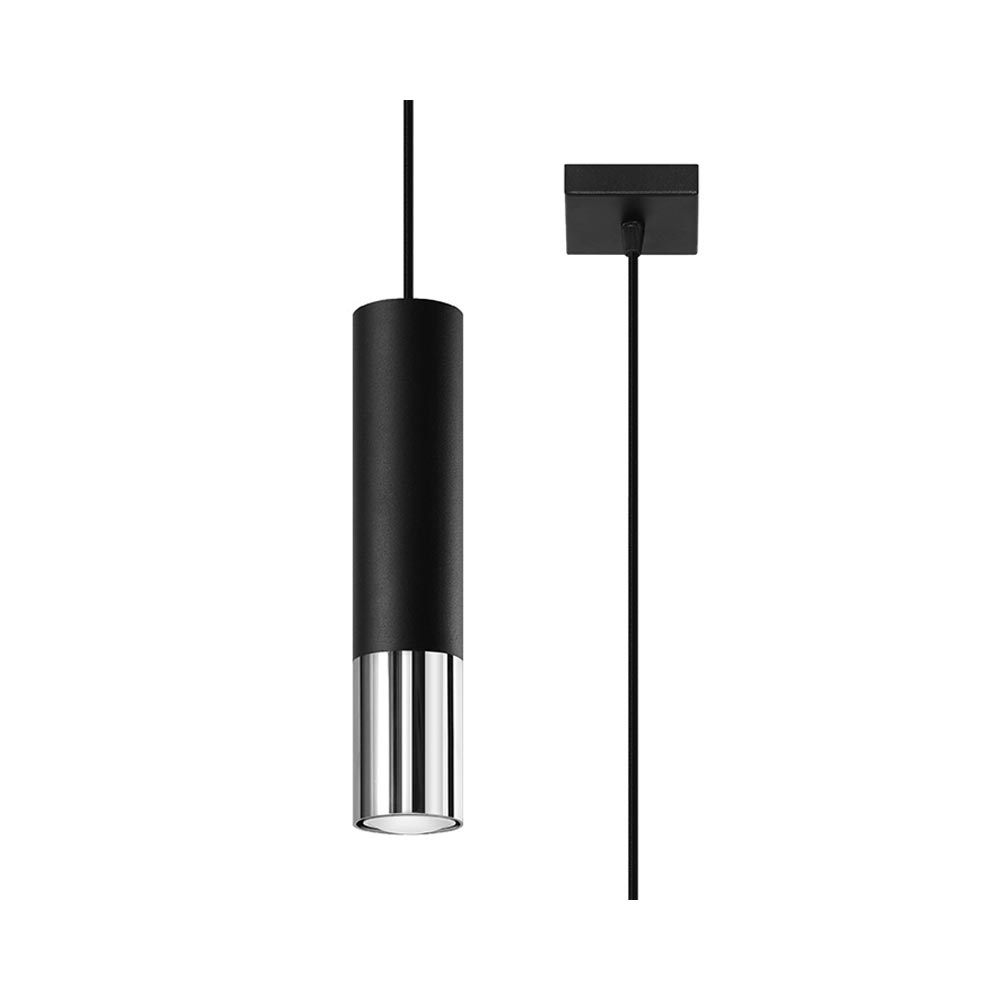 Lámpara de techo LOOPEZ 1 negro, GU10/cromo - XauenBatt Iluminación