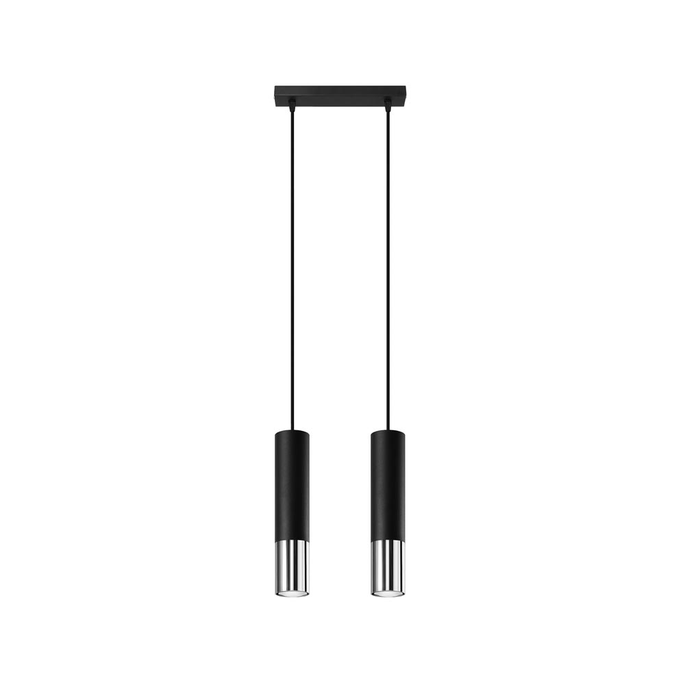 Lámpara de techo LOOPEZ 2 negro, GU10/cromo - XauenBatt Iluminación