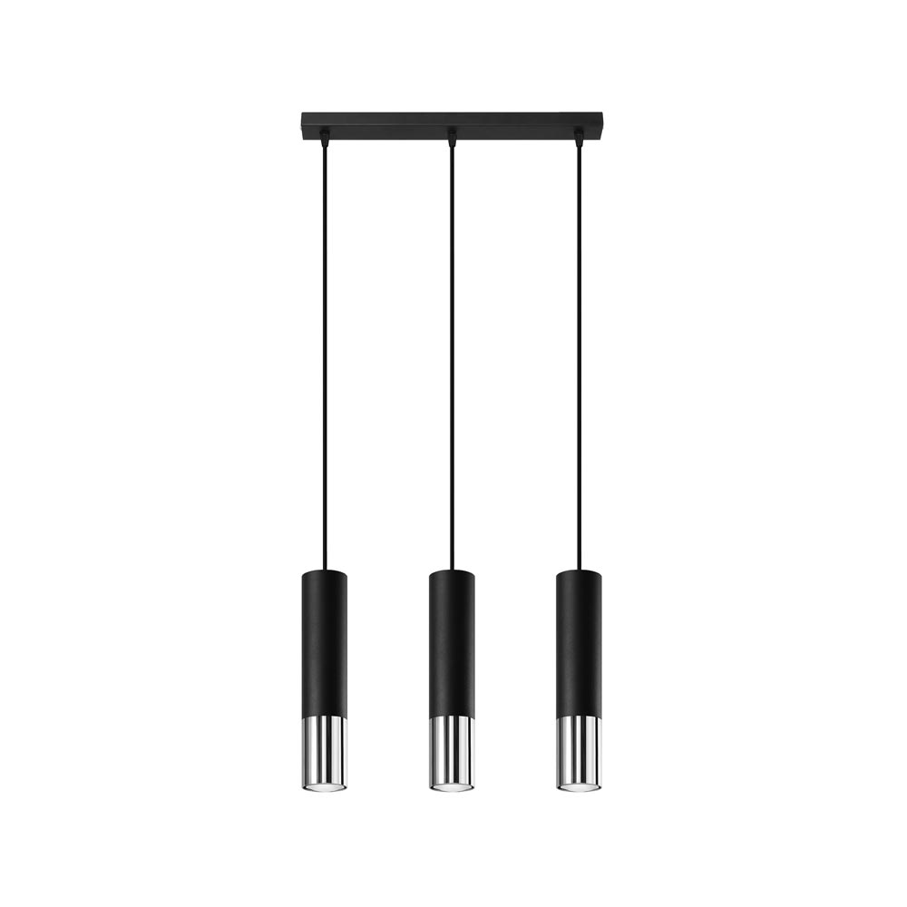 Lámpara de techo LOOPEZ 3L negro, GU10/cromo - XauenBatt Iluminación