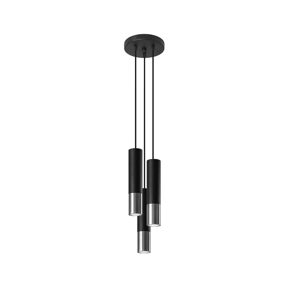 Lámpara de techo LOOPEZ 3P negro, GU10/cromo - XauenBatt Iluminación