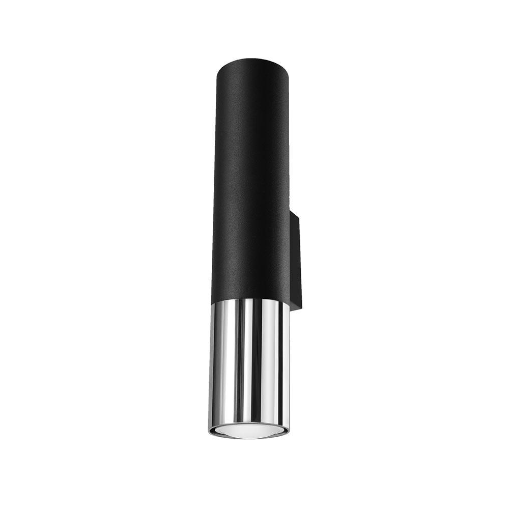 Aplique de pared LOOPEZ negro, GU10/cromo - XauenBatt Iluminación