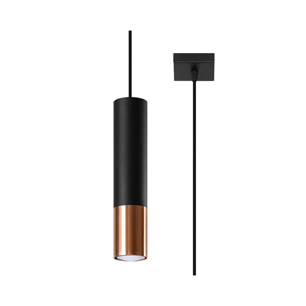 Lámpara de techo LOOPEZ 1 negro, GU10/cobre - XauenBatt Iluminación