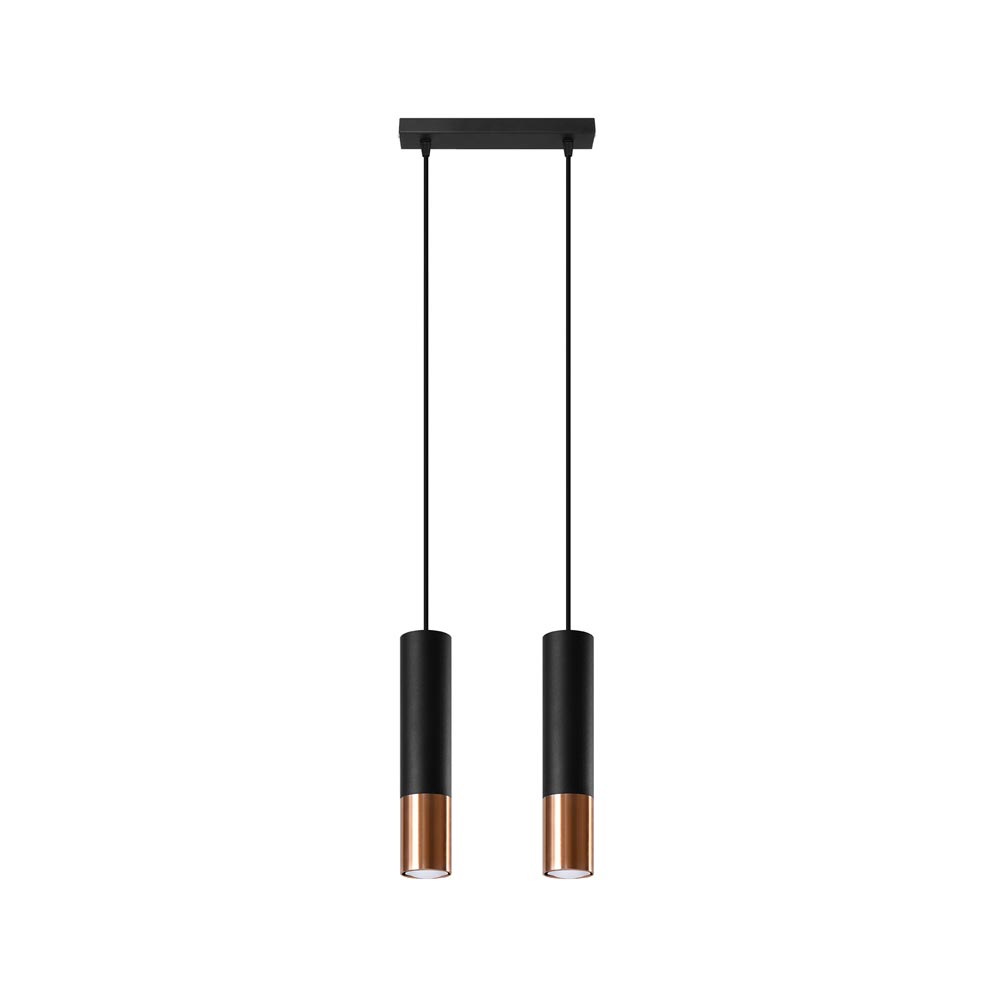 Lámpara de techo LOOPEZ 2 negro, GU10/cobre - XauenBatt Iluminación