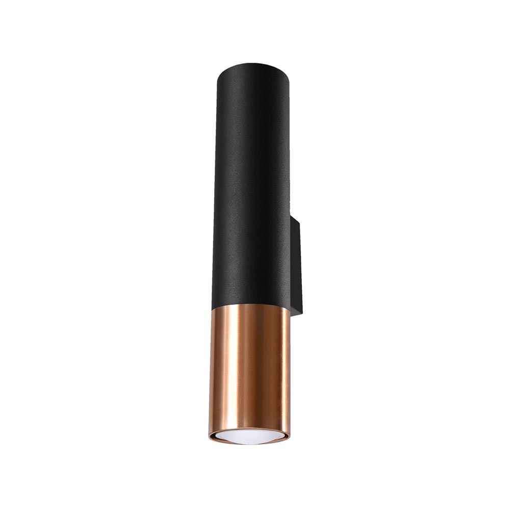 Aplique de pared LOOPEZ negro, GU10/cobre - XauenBatt Iluminación
