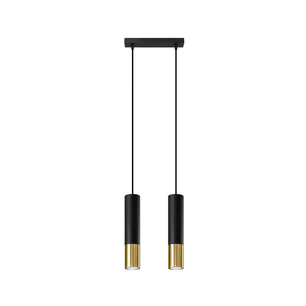 Lámpara de techo LOOPEZ 2 negro, GU10/dorado - XauenBatt Iluminación