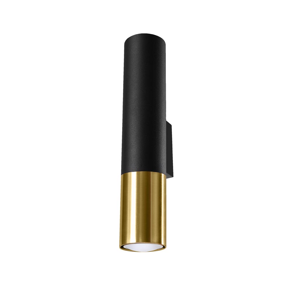 Aplique de pared LOOPEZ negro, GU10/dorado - XauenBatt Iluminación