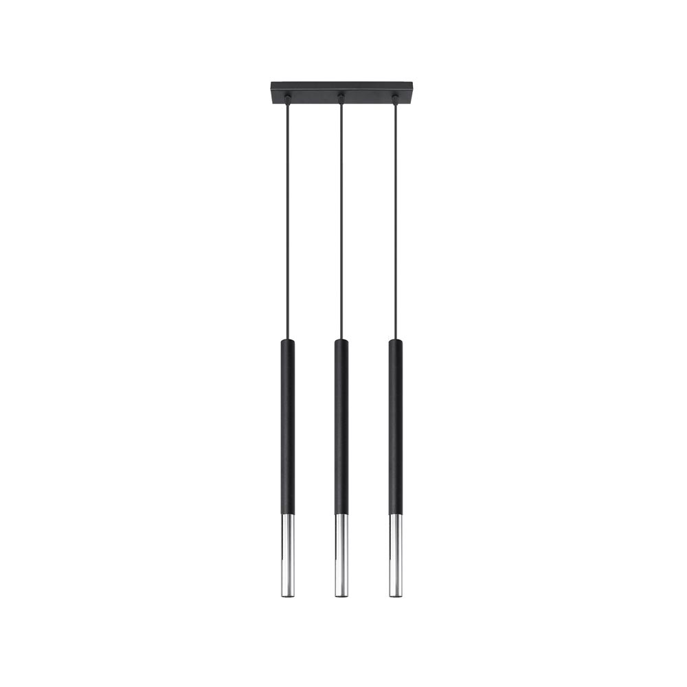 Lámpara de techo MOZAICA 3L negra/cromo - XauenBatt Iluminación