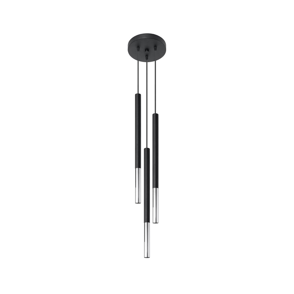 Lámpara de techo MOZAICA 3P negra/cromo - XauenBatt Iluminación