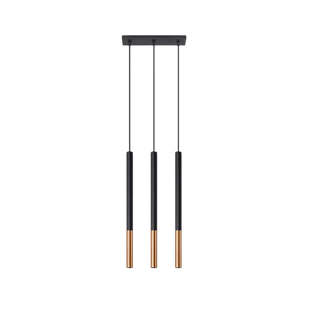 Lámpara de techo MOZAICA 3L negra/cobre - XauenBatt Iluminación