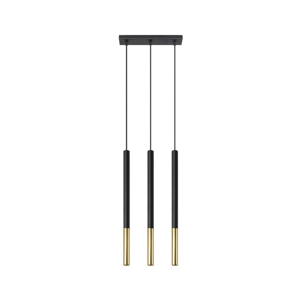 Lámpara de techo MOZAICA 3L negra/dorada - XauenBatt Iluminación