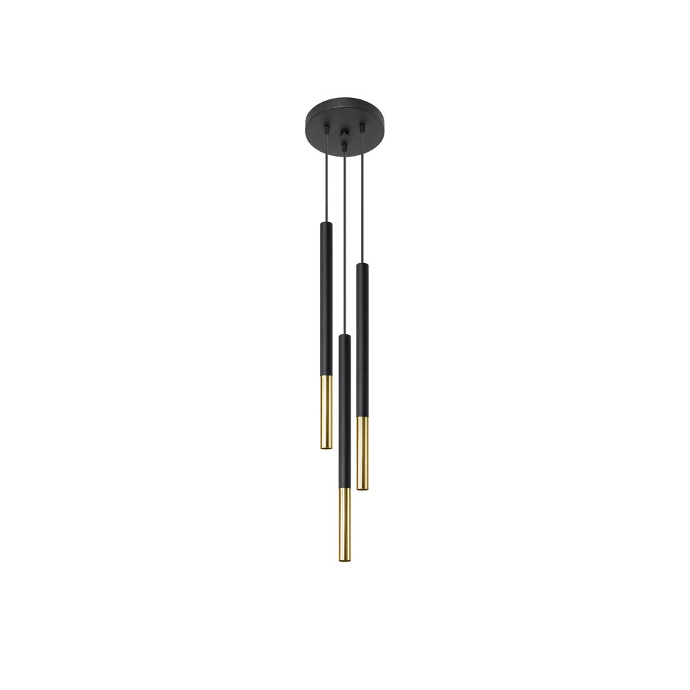 Lámpara de techo MOZAICA 3P negra/dorada - XauenBatt Iluminación