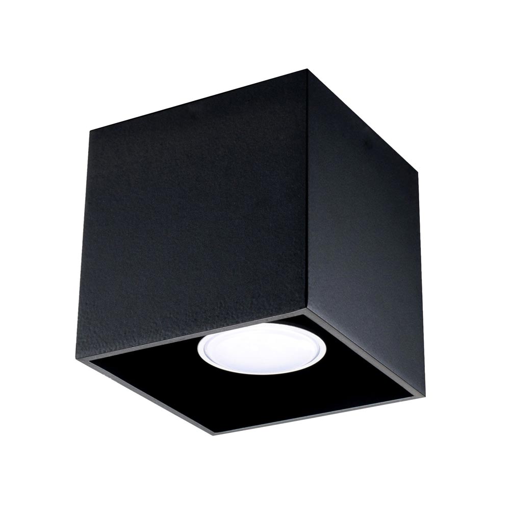 Aplique de techo QUAD 1 negro, GU10 - XauenBatt Iluminación