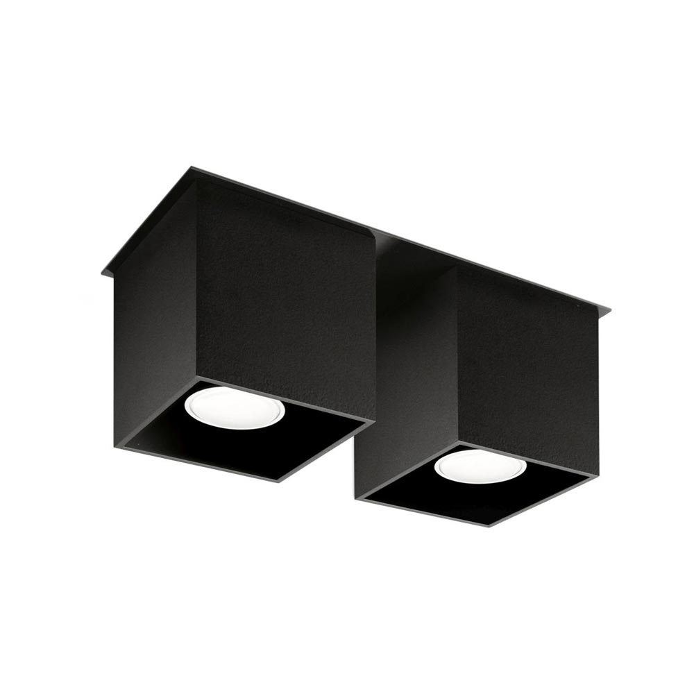 Aplique de techo QUAD 2 negro, GU10 - XauenBatt Iluminación
