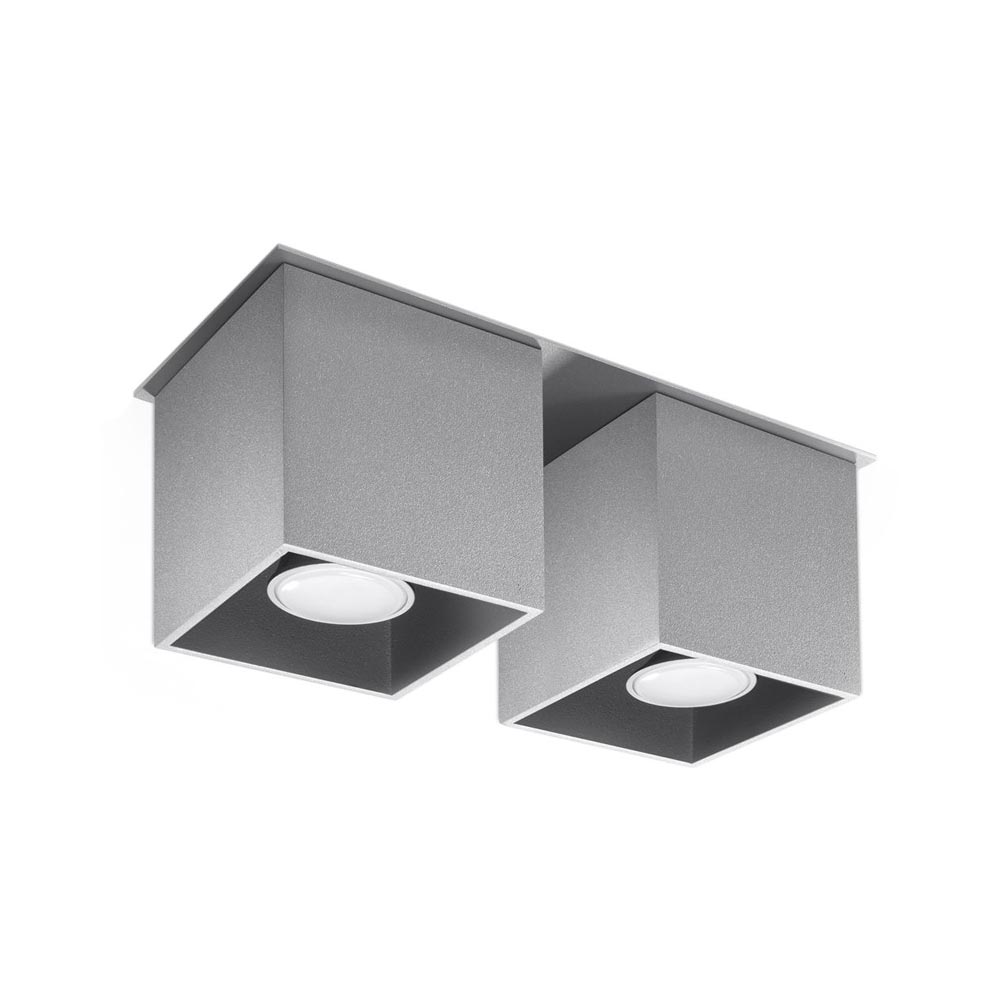 Aplique de techo QUAD 2 gris, GU10 - XauenBatt Iluminación