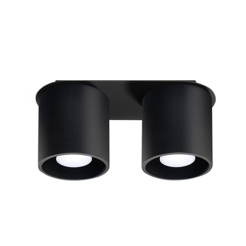 Aplique de techo ORBIS 2 negro, GU10 - XauenBatt Iluminación
