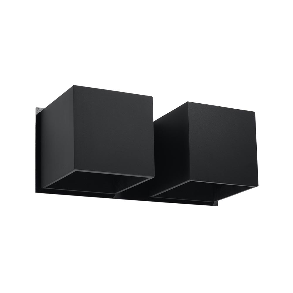 Aplique de pared QUAD 2 negro, G9 - XauenBatt Iluminación