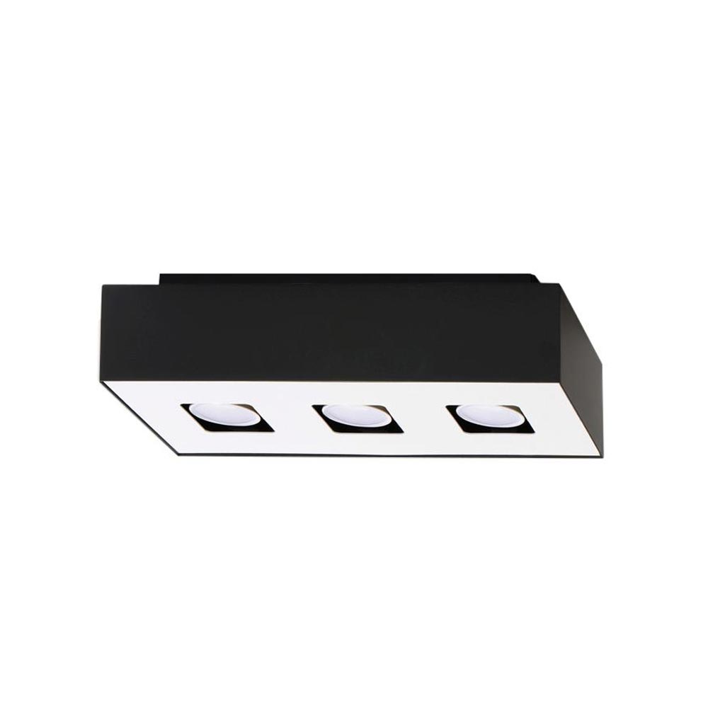 Aplique de techo MONO 3 negro, GU10 - XauenBatt Iluminación