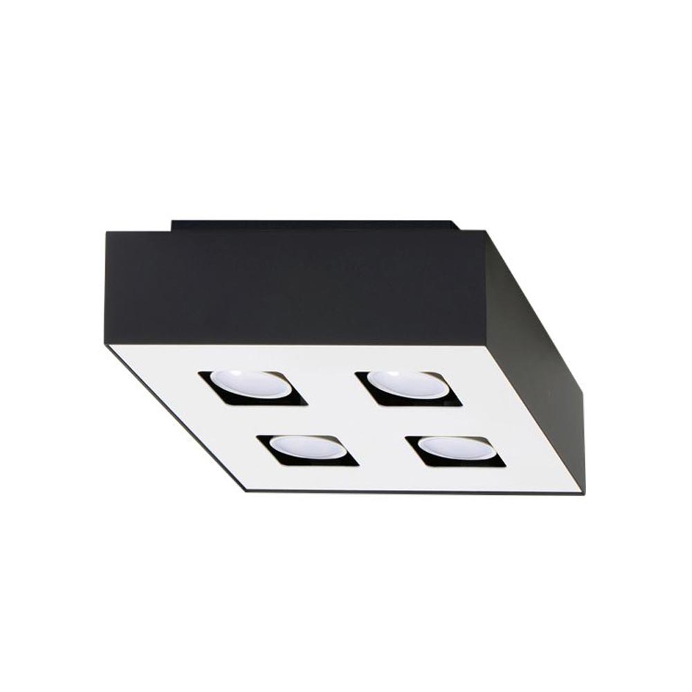 Aplique de techo MONO 4 negro, GU10 - XauenBatt Iluminación
