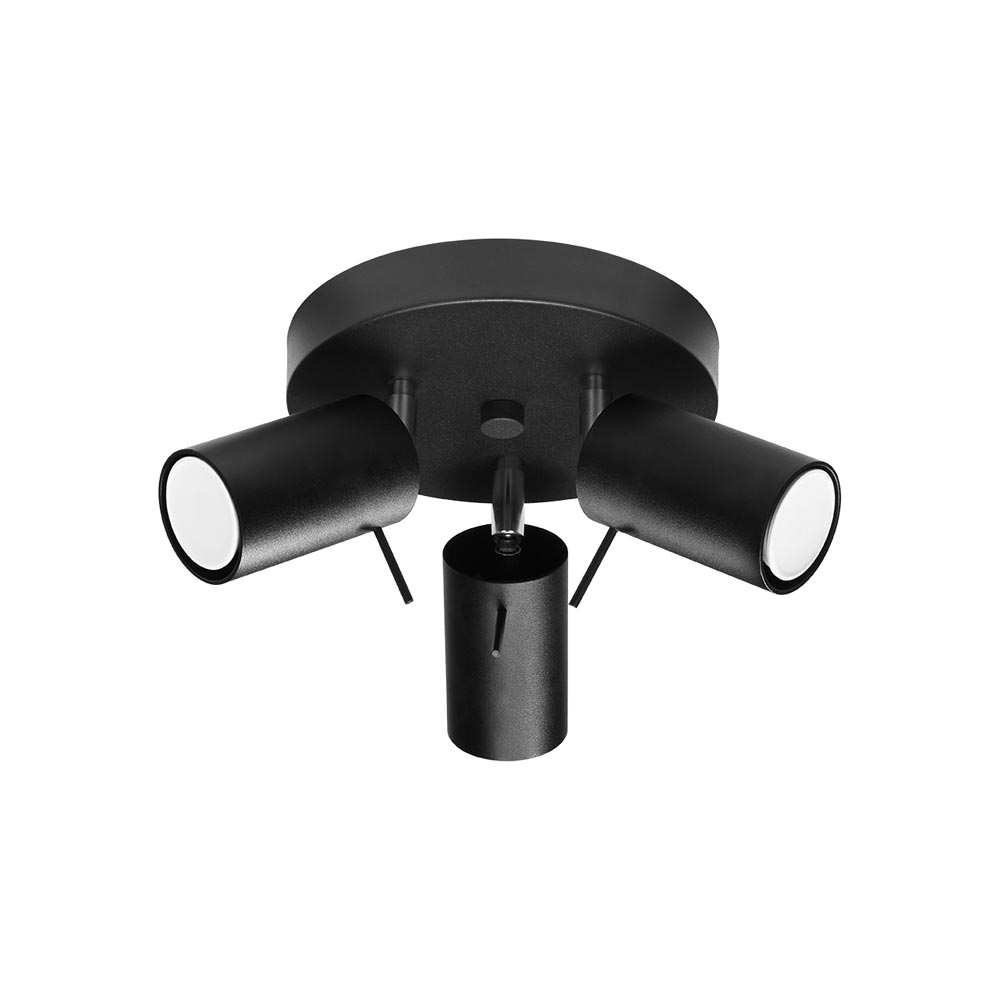 Aplique de techo RING 3P negro, GU10 - XauenBatt Iluminación