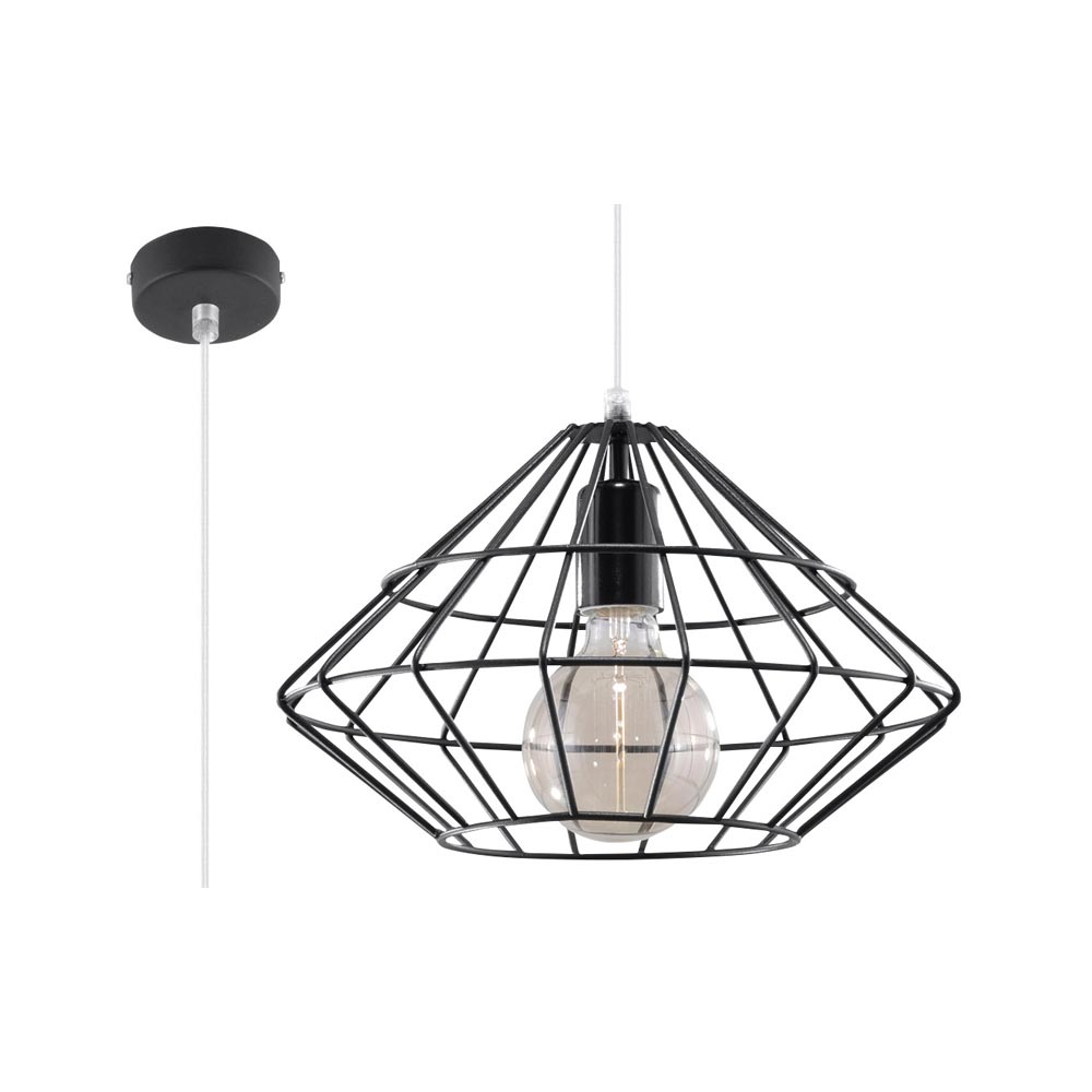 Lámpara de techo UMBERTO negro, E27 - XauenBatt Iluminación
