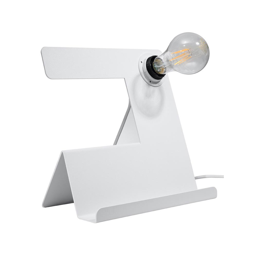 Lámpara de mesa INCLINE blanco, E27 - XauenBatt Iluminación
