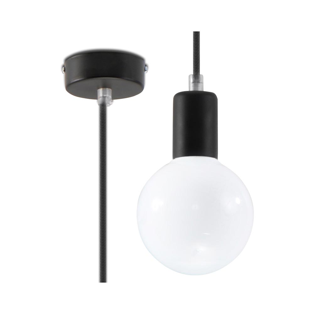 Lámpara de techo EDISON negro, E27 - XauenBatt Iluminación