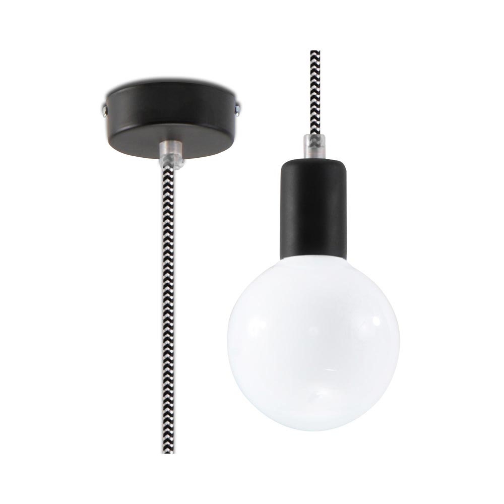 Lámpara de techo EDISON negro, E27&blanco, E27 - XauenBatt Iluminación