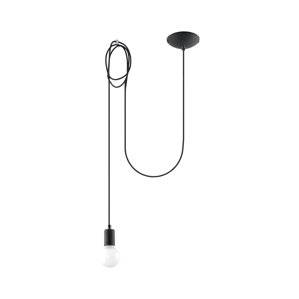 Lámpara de techo EDISON 1 negro, E27 - XauenBatt Iluminación