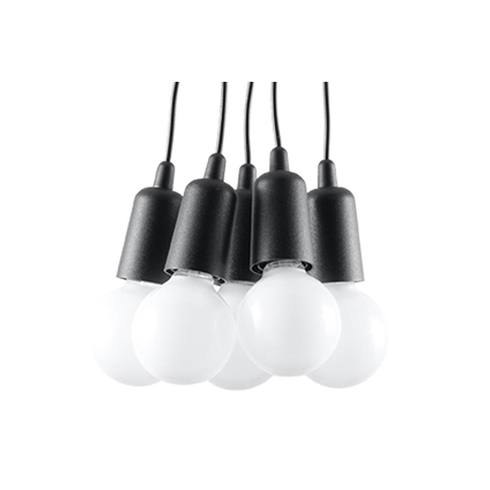 Lámpara de techo DIEGO 5 negro, E27 - XauenBatt Iluminación