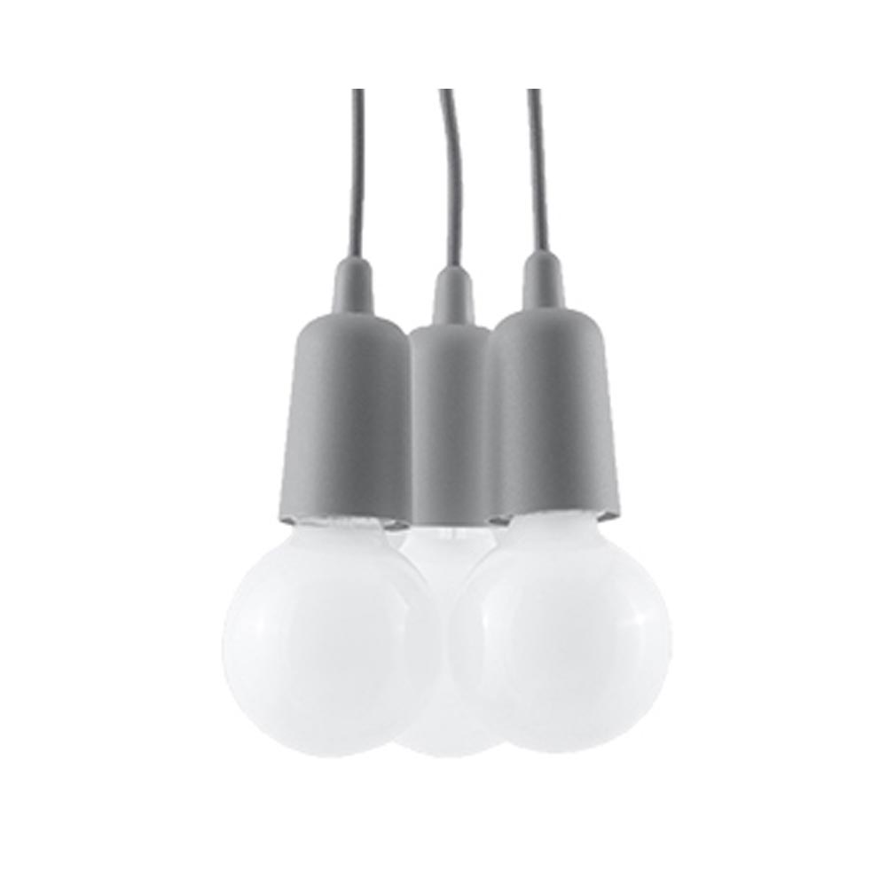 Lámpara de techo DIEGO 3 gris, E27 - XauenBatt Iluminación