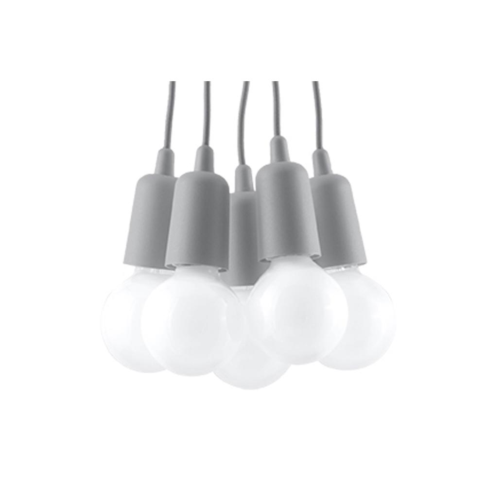 Lámpara de techo DIEGO 5 gris, E27 - XauenBatt Iluminación