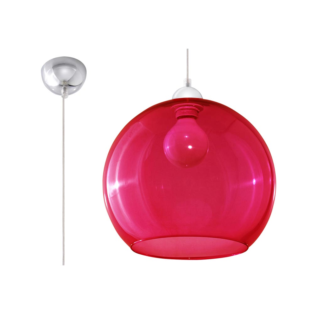 Lámpara colgante BALL rojo, E27 - XauenBatt Iluminación