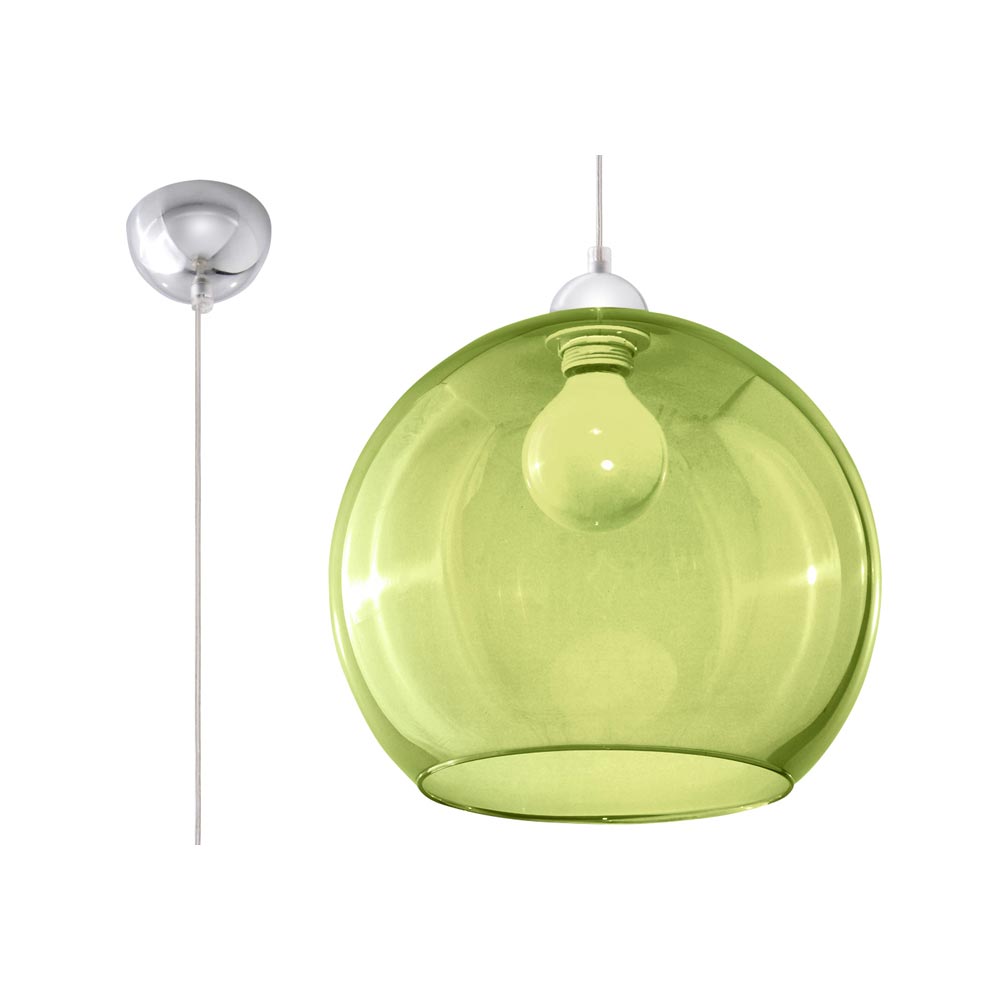 Lámpara colgante BALL verde, E27 - XauenBatt Iluminación