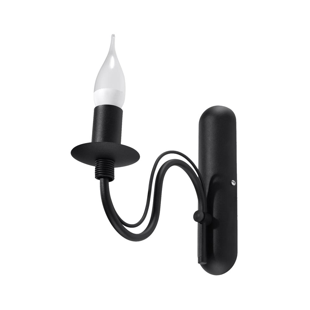 Aplique de pared MINERWA negro, E14 - XauenBatt Iluminación
