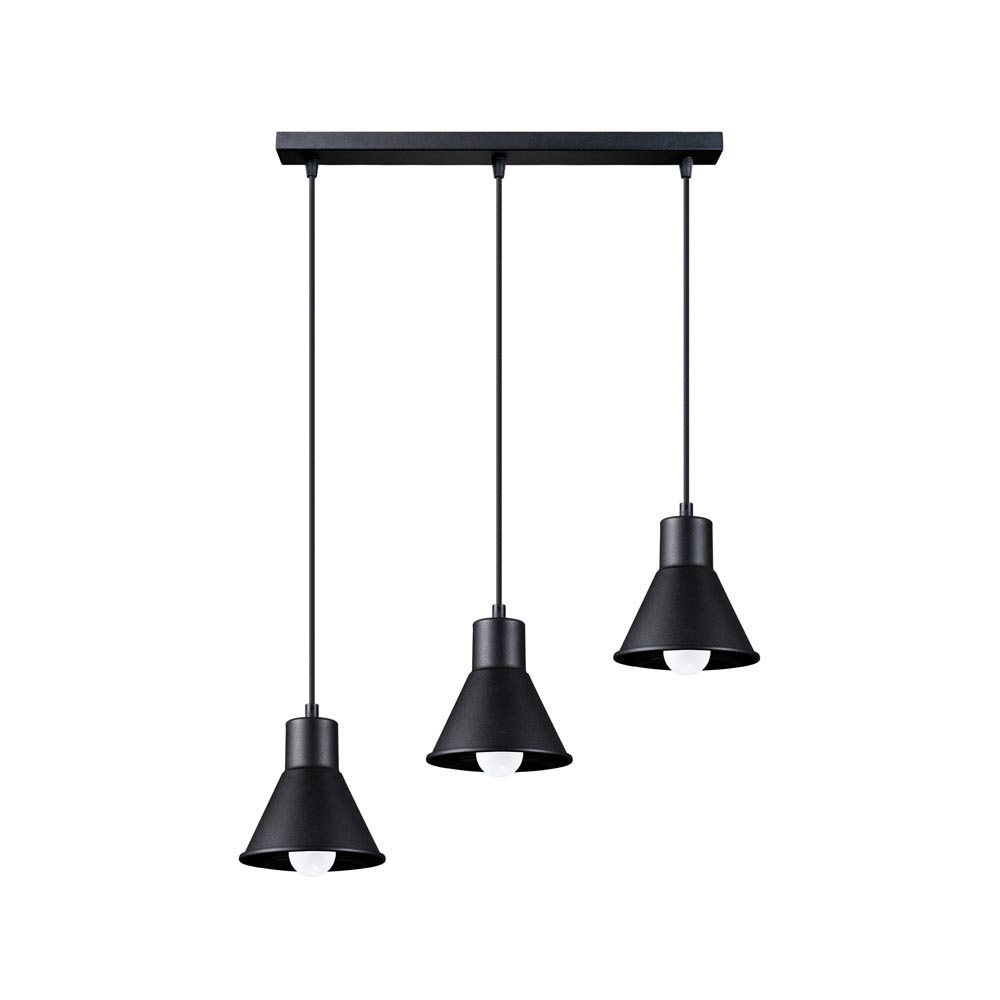Lámpara colgante TALEJA 3 negro E27 - XauenBatt Iluminación