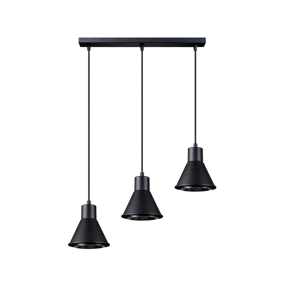Lámpara colgante TALEJA 3 negro ES111 - XauenBatt Iluminación