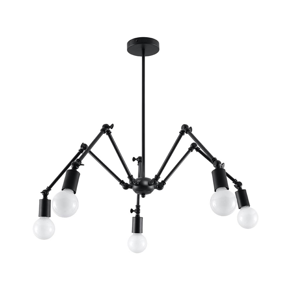 Lámpara suspendida STARK 5 negro, E27 - XauenBatt Iluminación