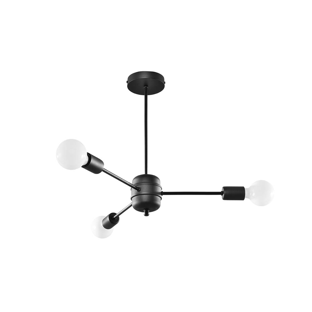 Lámpara colgante LANGO 3 negro, E27 - XauenBatt Iluminación