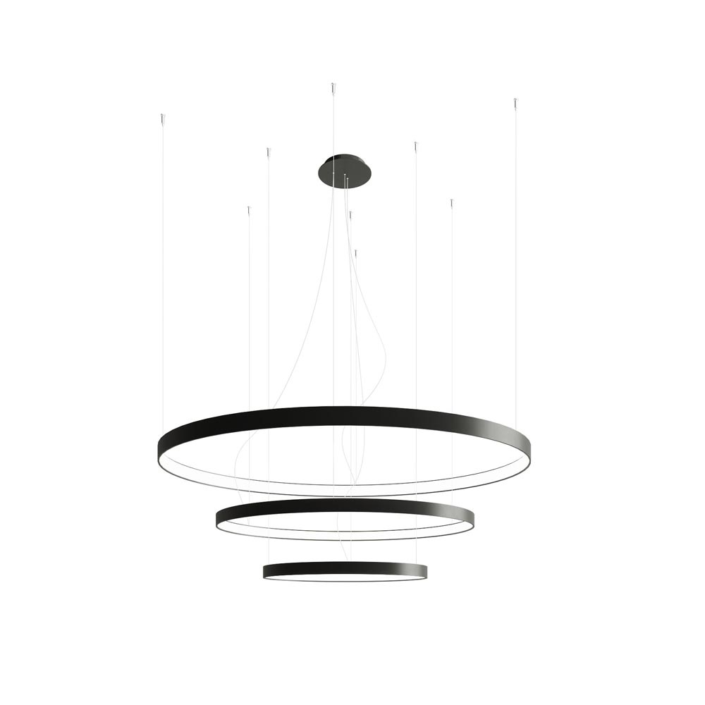 Lámpara colgante LED RIO 3 55/78/110, negro, 150W, 3000K - XauenBatt Iluminación